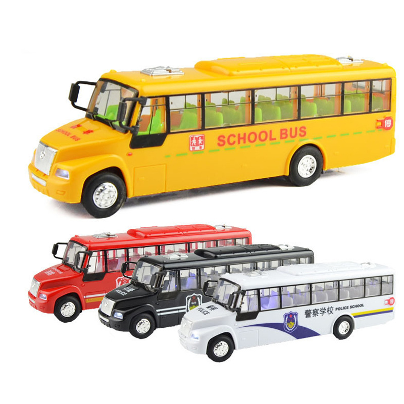 铠胜隆工厂直销车模惯性灯光音乐学校黄色校巴模型玩具凌汇模型车