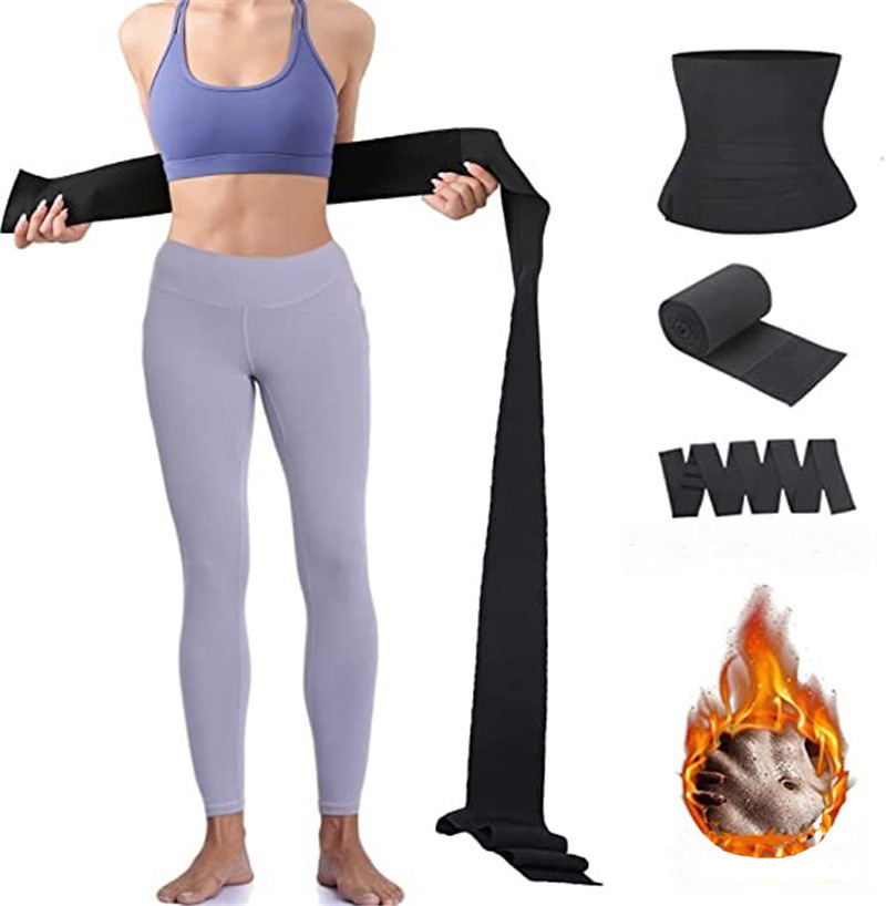 弹性束腰带腰部训练器塑身缠绕带可调节弹力收腹带塑形收腰绷带