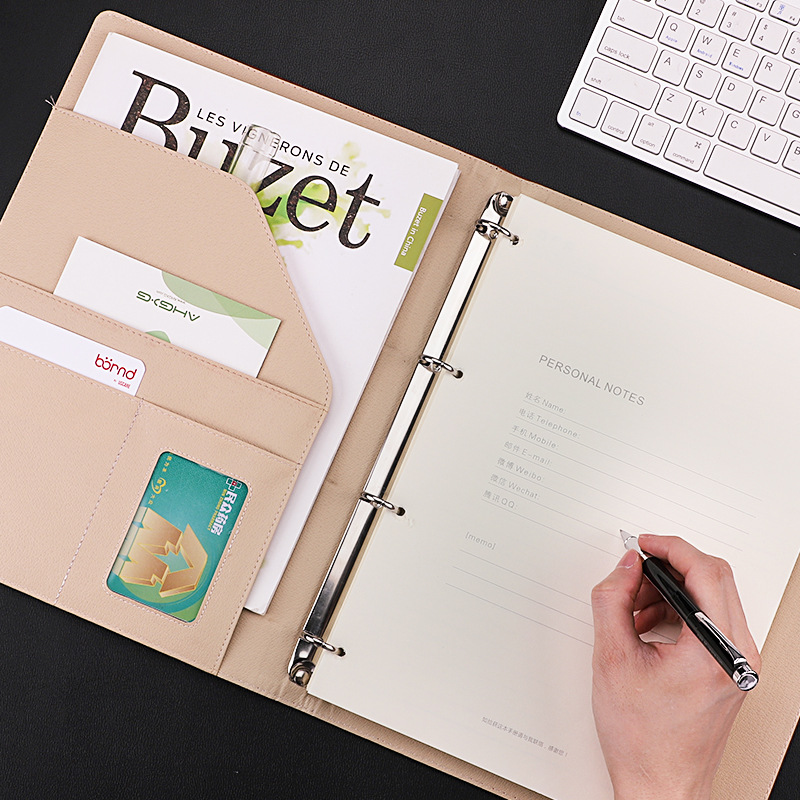 a4活页本大号会议记录本记事本可拆商务活页可印logo工作笔记本子