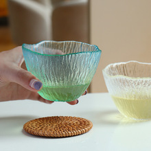 琉璃杯玻璃杯日式茶道杯子小号单个主人杯功夫茶杯雨落小碗