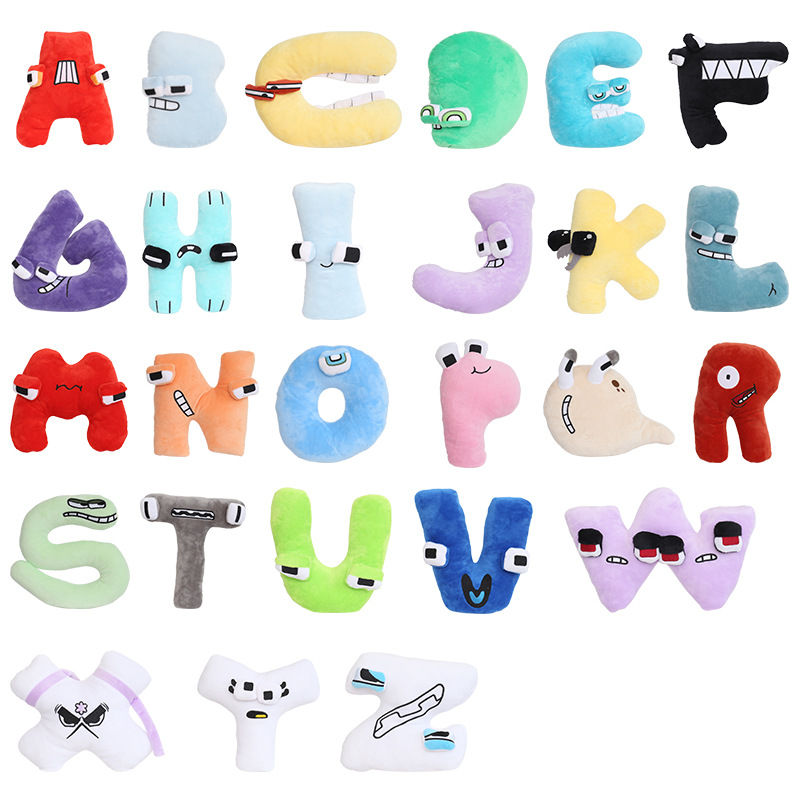 字母传奇Alphabet Lore 字母怪毛绒抱枕公仔儿童教育玩偶挂件玩具