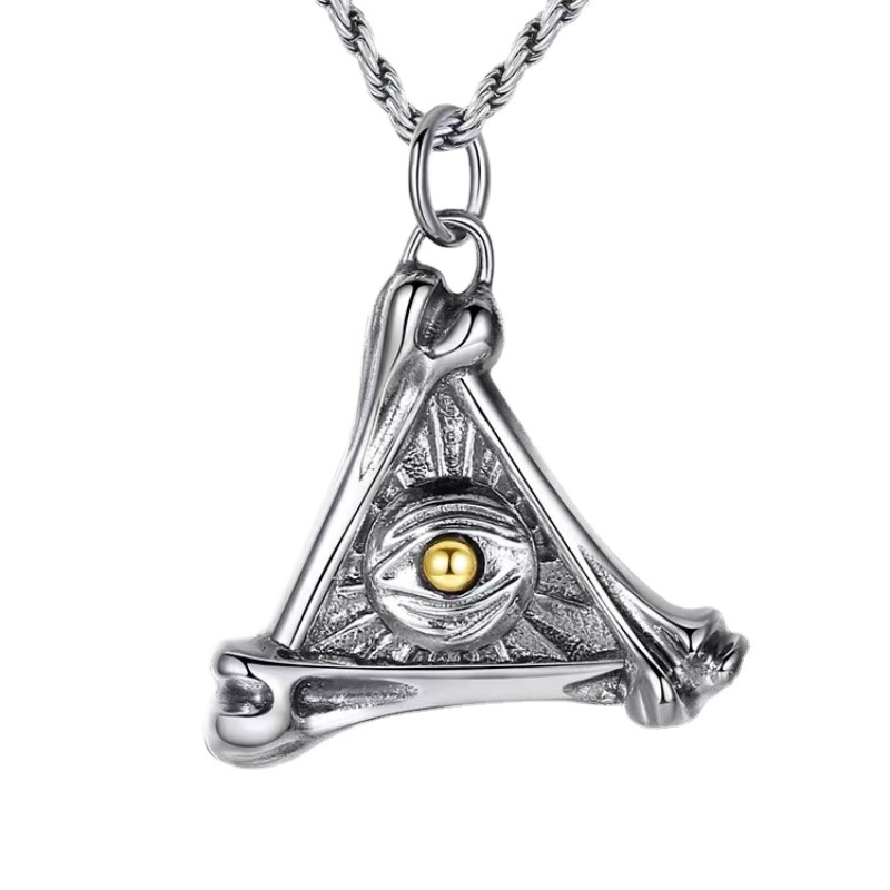 Chiba Horus Eye Pendant Personality Trend Men's and Women's Same God Full Vision Necklace Men's Thai Silver Retro