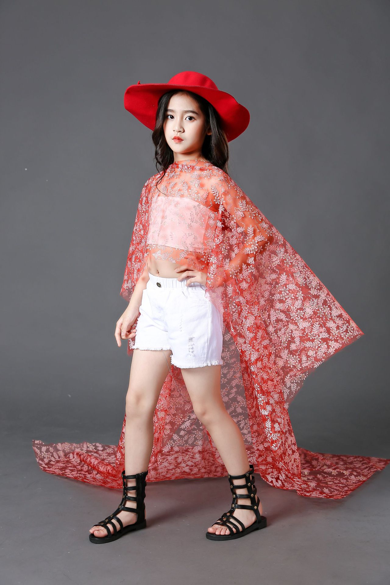 女童创意潮服少女t台服装秀少儿模特走秀服女童车模比赛潮服时尚