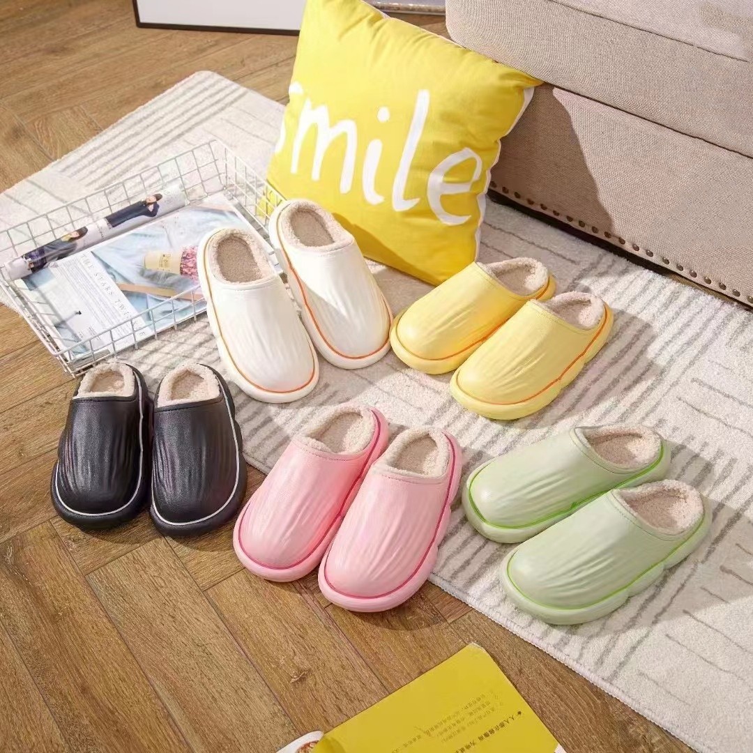 spot foreign trade plastic shoes slippers men‘s and women‘s slippers cotton slippers macaron color comfortable simple lightweight guangzhou women‘s shoes
