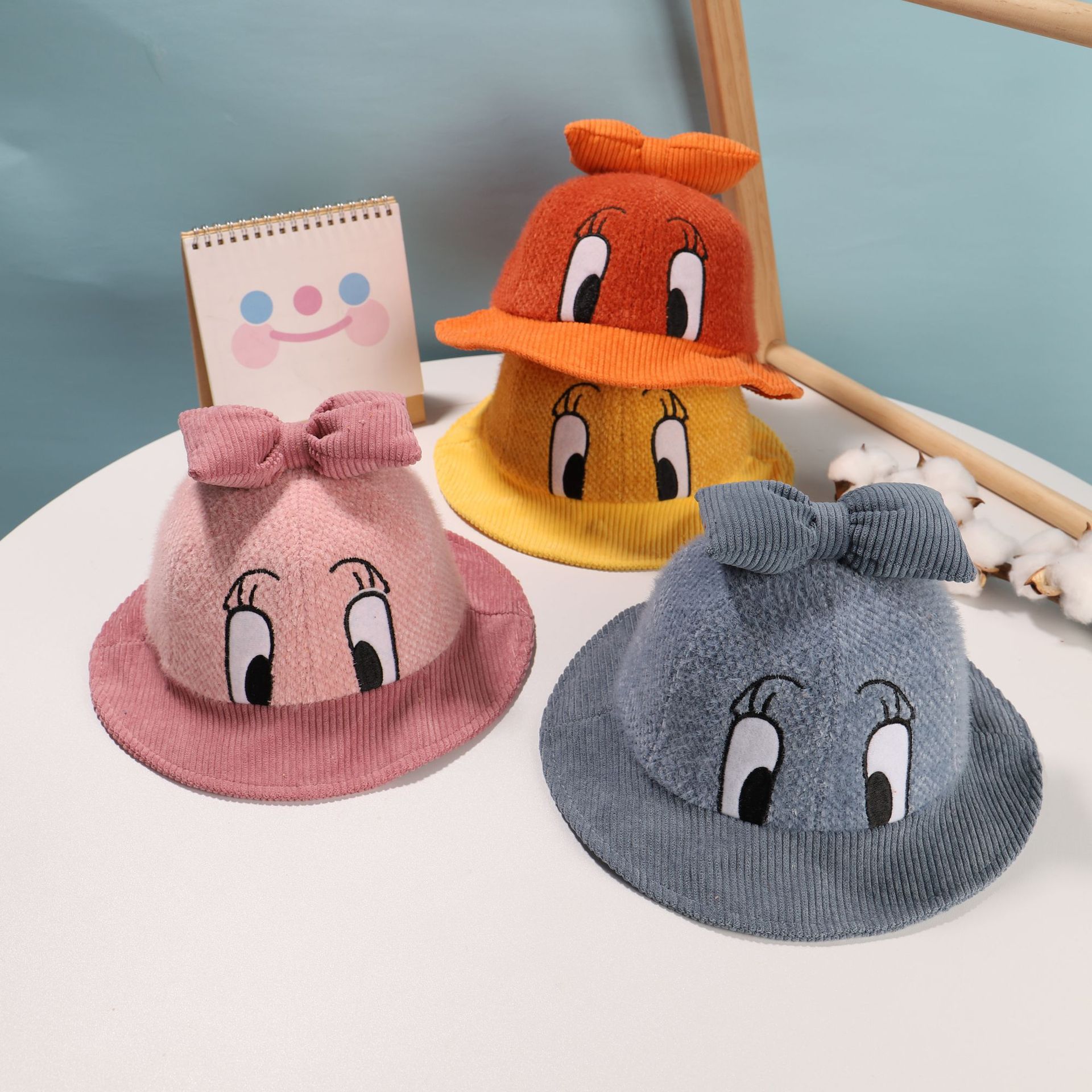 new children‘s bow bucket hat donald duck bucket hat baby cartoon cute babies‘ korean style men and women fashion