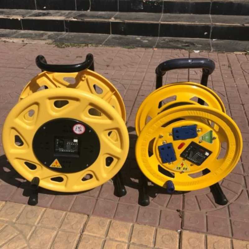 厂家直发电线收纳盘电缆收绕线圆形收纳架家用盘绕滚轮户外轱辘便