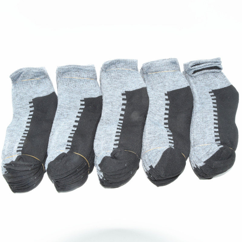 男士中筒地摊货运动袜黑底灰面便宜袜子四季通用工地袜现货批发