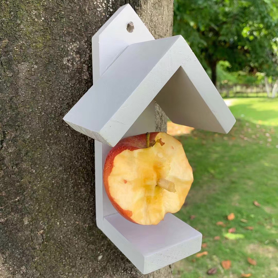 5成交25件木质小鸟喂食器庭院别墅 阳台悬挂式防雨喂鸟器 野外布施引