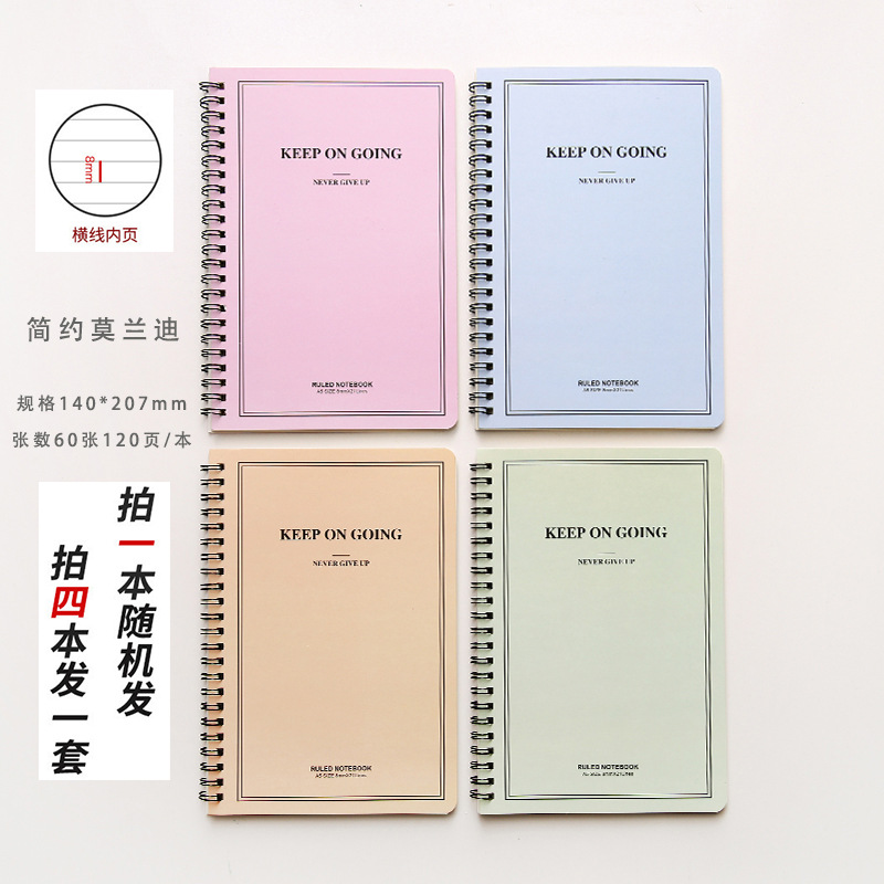 Korean Style Ins Cute Sweet A5 Coil Notebook Student Fresh Notepad Journal Book Cartoon Loose-Leaf Notebook