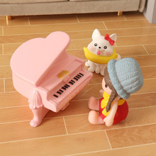 DollHouse娃娃屋配件BJD微缩模型仿真迷你乐器三角钢琴家具小摆件