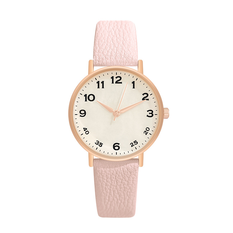 2023 Ladies New Belt Watch Gold Shell Acupuncture Needle Casual Fashion Quartz Watch Live Studio Best-Selling in Stock Wholesale