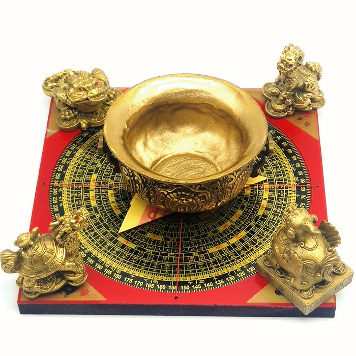 纯铜五行大阵风水摆件开运聚财阵开运阵聚宝盆吉象葫芦四神兽