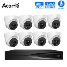 Acarte 4mp poe camera cctv system室内半球红外监控摄像头套装