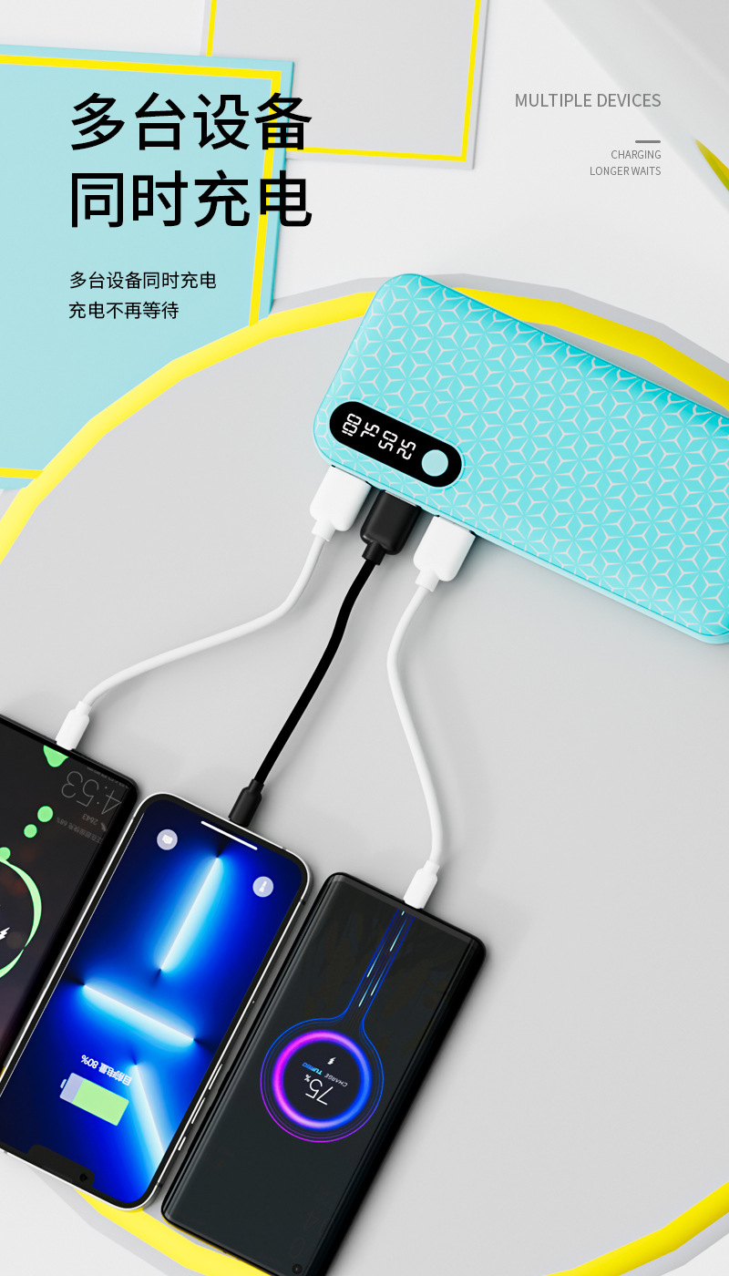 Electric Power Bank Super Capacity 10000 MA Ultra-Thin Compact Portable Power Source for Huawei Apple