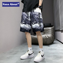 NASA美式潮男短裤夏季薄款宽松男士五分裤子运动夏天冰丝速干马裤