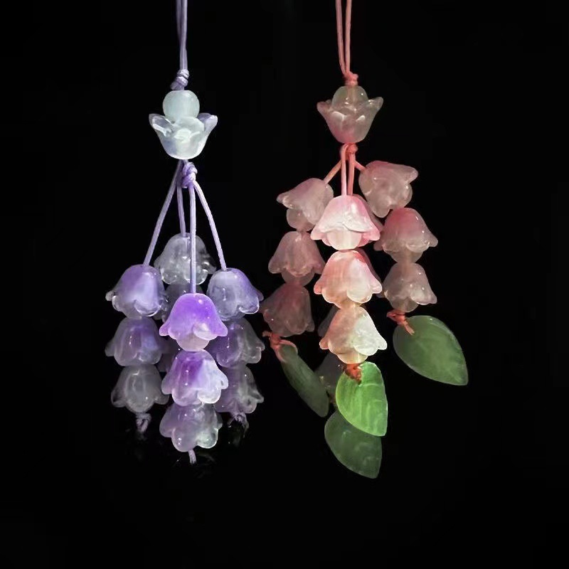 风铃花手机挂件幸福铃兰花串挂绳小礼物挂链吊坠饰品国风学生甜