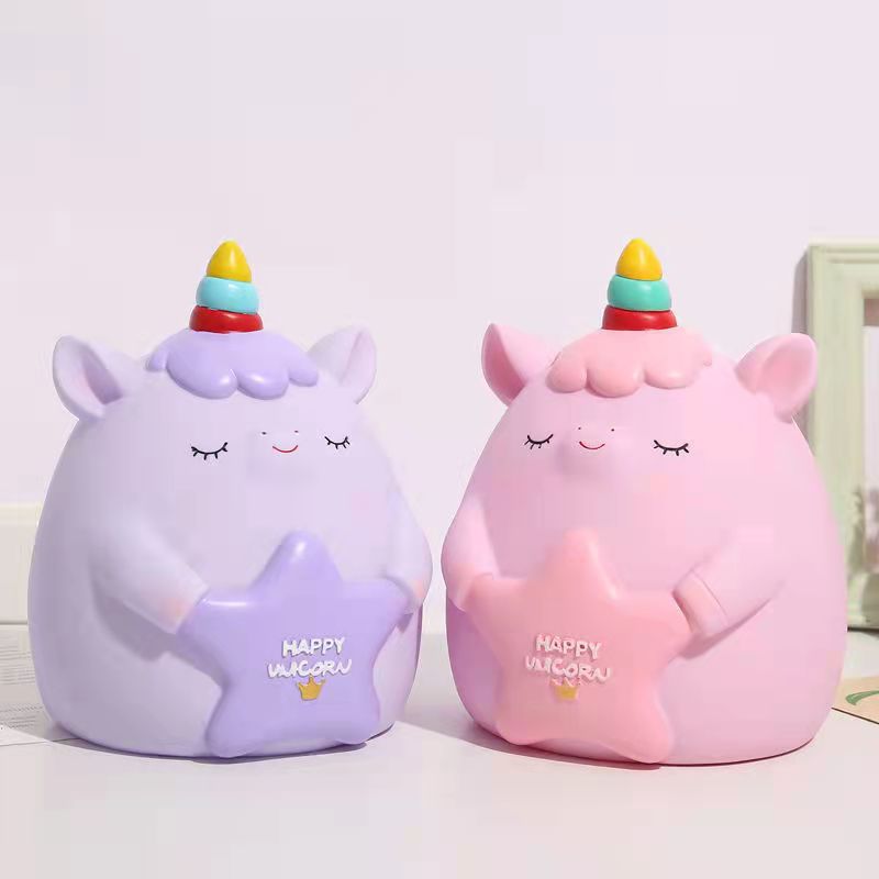 Factory Direct Supply Unicorn Coin Bank Vinyl Drop-Resistant Oversized Holiday Gift Birthday Gift Table Decorations