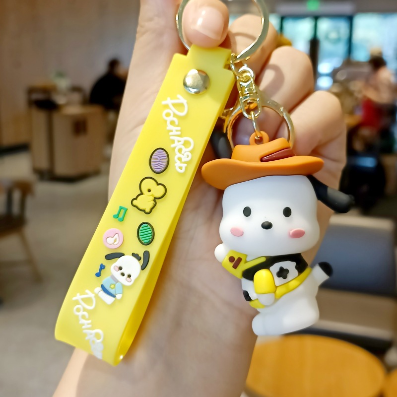 Cute Sanrio Pacha Dog Cartoon Keychain Pendant Schoolbag Car Key Chain Accessories Doll Machine Small Gift