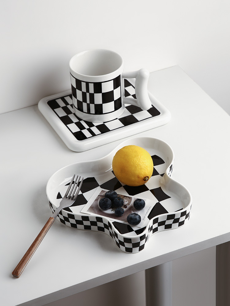 INS Chessboard Tray Decoration Advanced Design Hallway Key Cosmetics and Jewelry Storage Tray