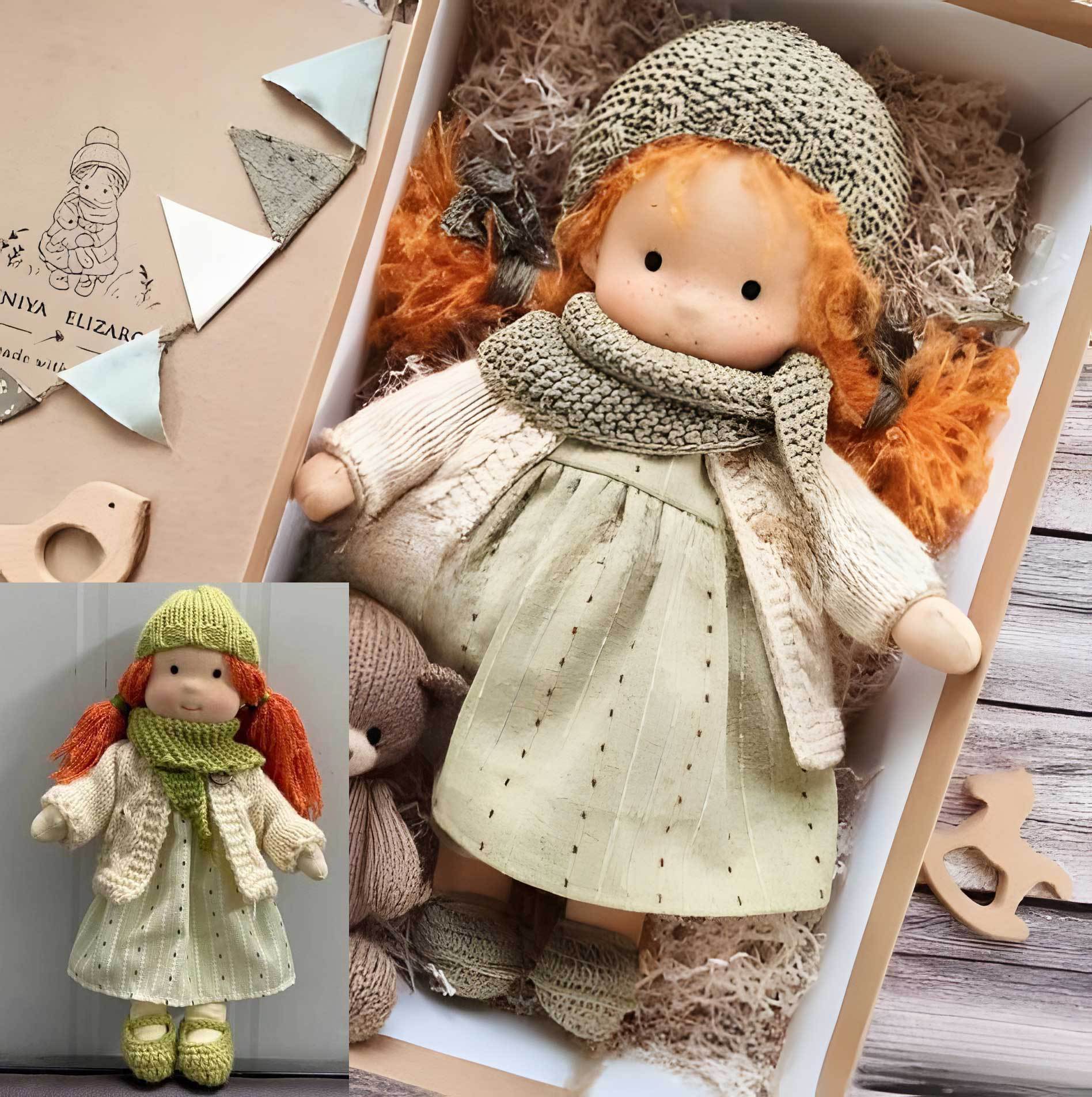 华德夫娃娃公仔艺术家手工制作的迷你换装娃娃diy礼盒包装