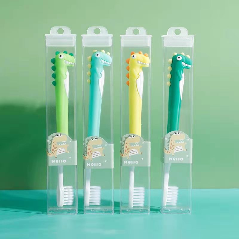 Creative Children's Toothbrush Children's Oral Cleaning Toothbrush Little Dinosaur Soft-Bristle Toothbrush TikTok Toothbrush Factory Wholesale