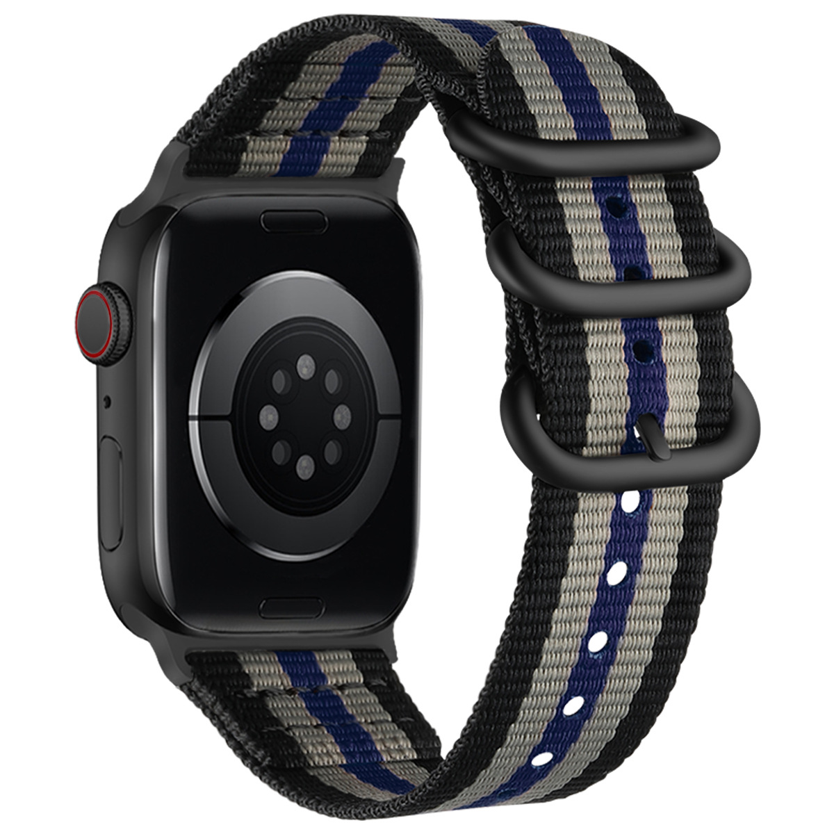 Suitable for Apple Watch AppleWatch Nylon Woven Iwatch5678 Three-Ring Buckle Two-Section NATO Adjustable