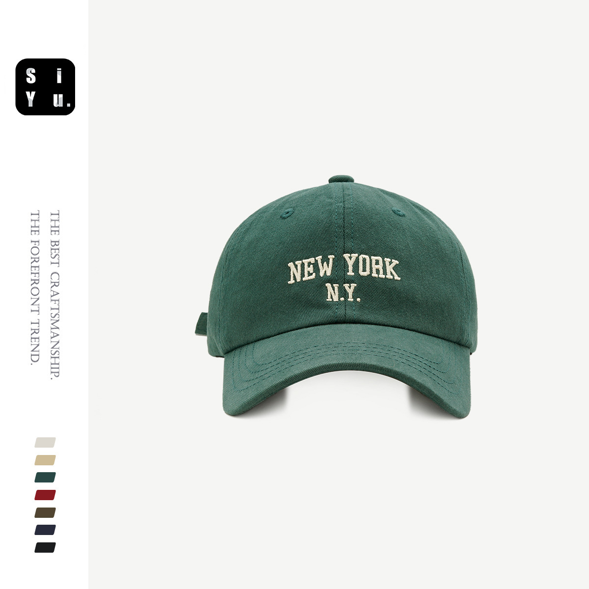 High Version Korean Fashion Brand NY Embroidery Soft Top Baseball Cap Internet Influencer Street Snap Face-Looking Small Peaked Cap Female Four Seasons Korean Style