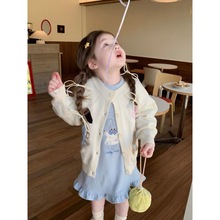 韩国童装2024春夏季新款女童甜美卡通针织开衫小女孩宝宝毛衣外套