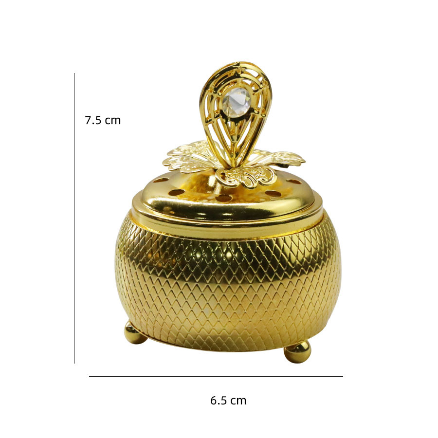 New Cross-Border Arab Creative Small Incense Burner Electroplating Golden Aromatherapy Stove Home Decoration Burner Ornaments