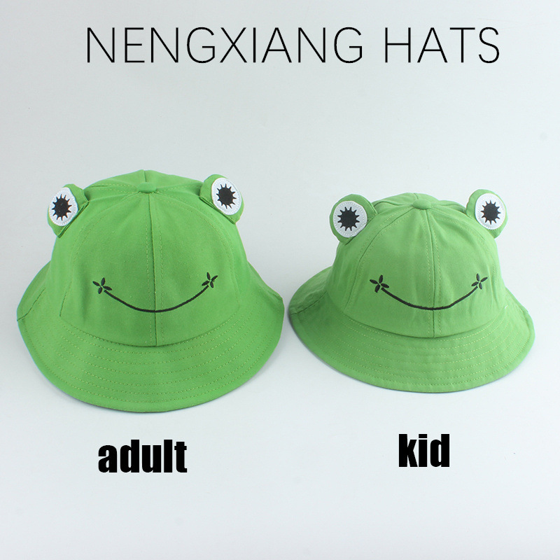 Summer Hat Female Parent-Child Frog Bucket Hat Korean Style All-Match and Cute Sun Hat Big Eyes Bucket Hat Fresh