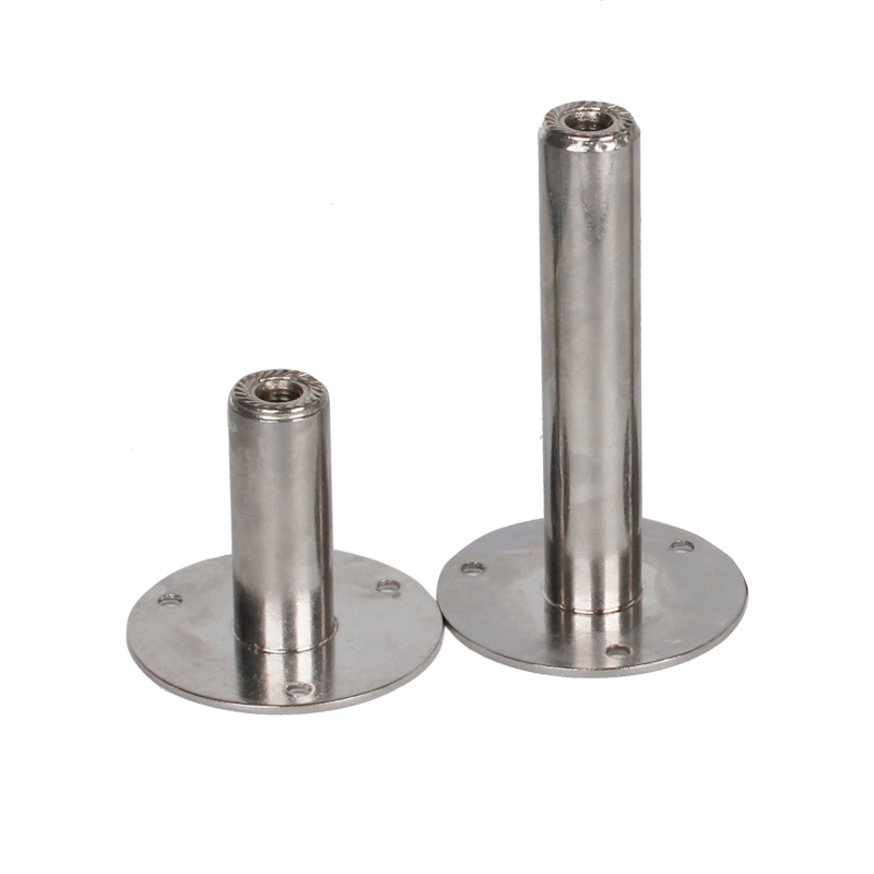 304不锈钢管夹托盘焊螺母圆柱管支架圆盘管卡管箍管架底座托架盘