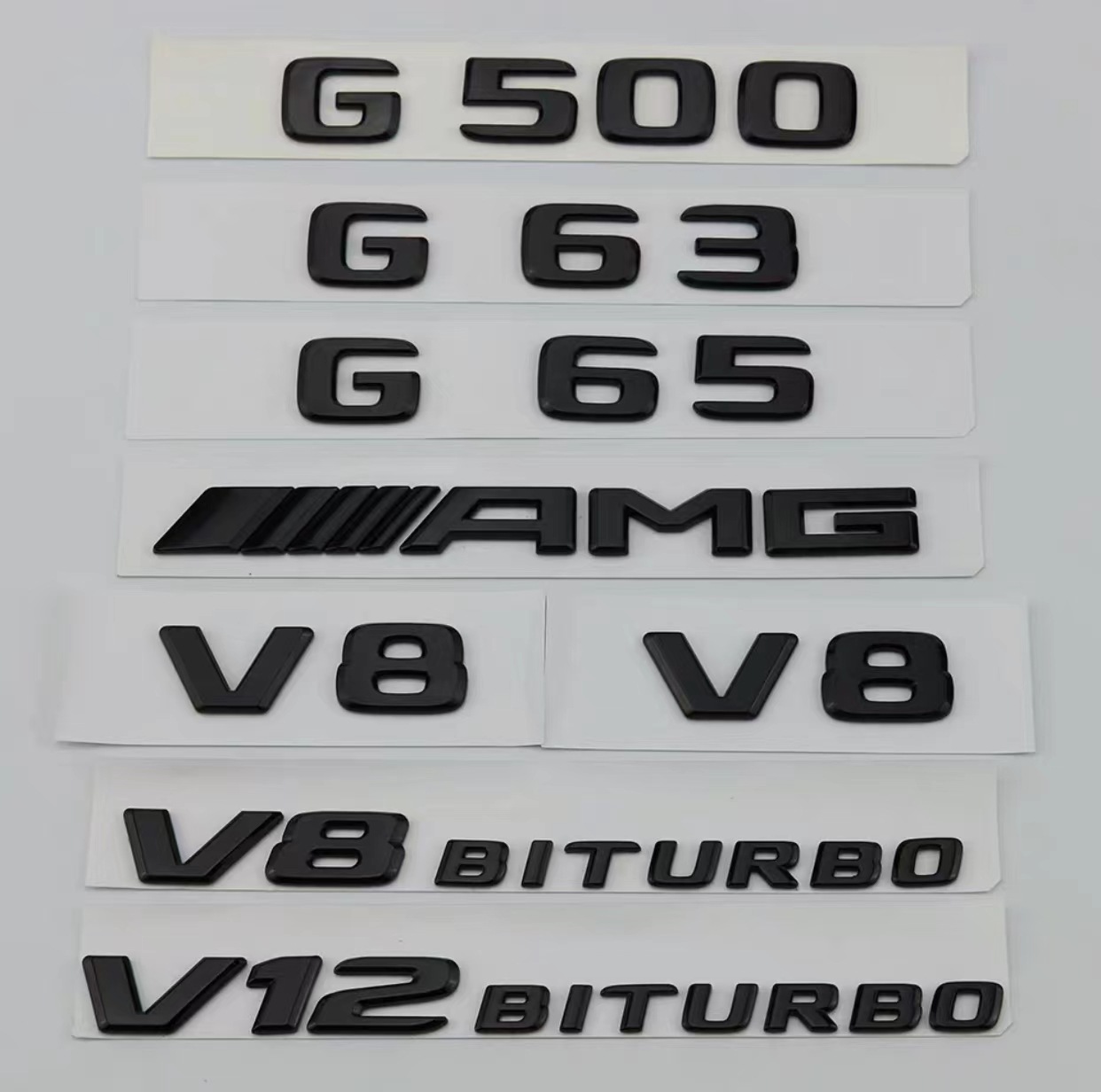 适用奔驰g级改装g500车标g63字标g550g65尾amg v12v8biturbo车贴
