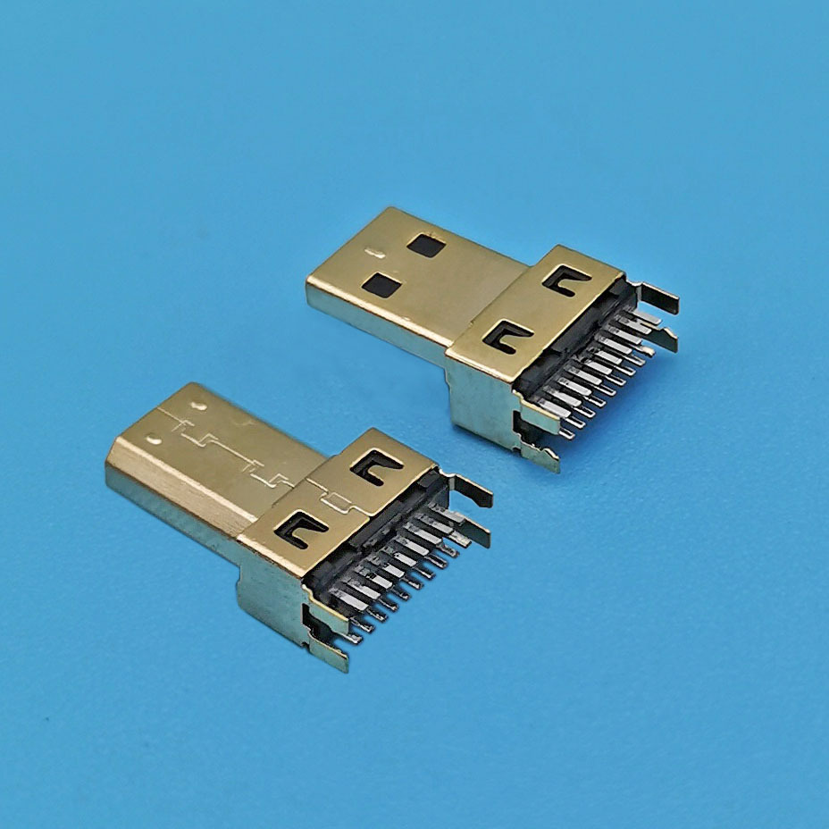 厂家直销microhdmi19p公头microhdmi接口高清数据线接口