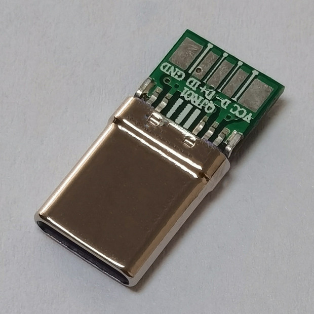 1拉伸款pd公头100w瓦6芯c-c快充type-c端子沉金板焊ic插头