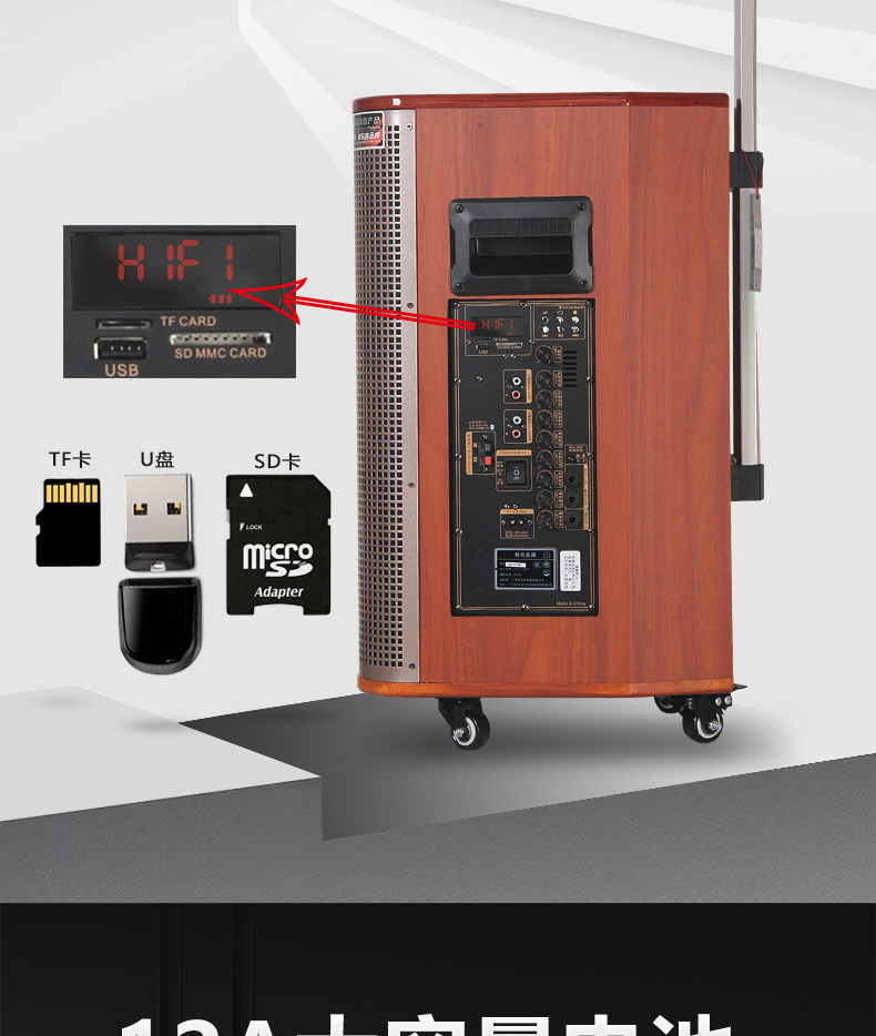 特美声gd08-39户外音响移动充电演出家用唱歌广场舞便音箱