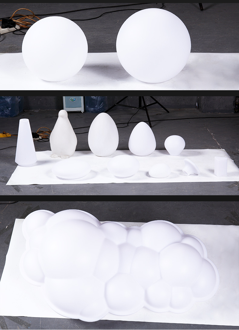 厂家供应创意led台灯灯罩 防水pe塑料滚塑灯饰外壳模具加工定制