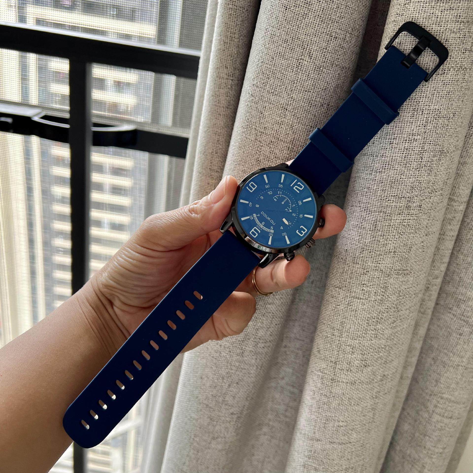 Cardamom 3298 Large Plate Blue Light Belt Watch Casual Neutral Men's and Women's Watch Factory Wholesale One Piece Dropshipping