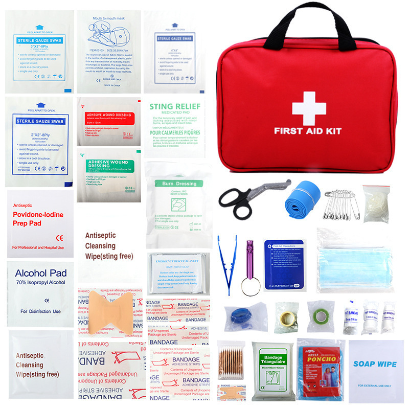 Disaster Prevention First Aid Kits Full Set of 36 Kinds 300 Pieces Double Handle Portable Epidemic Prevention Emergency Kit Civil Defense First Aid Kits