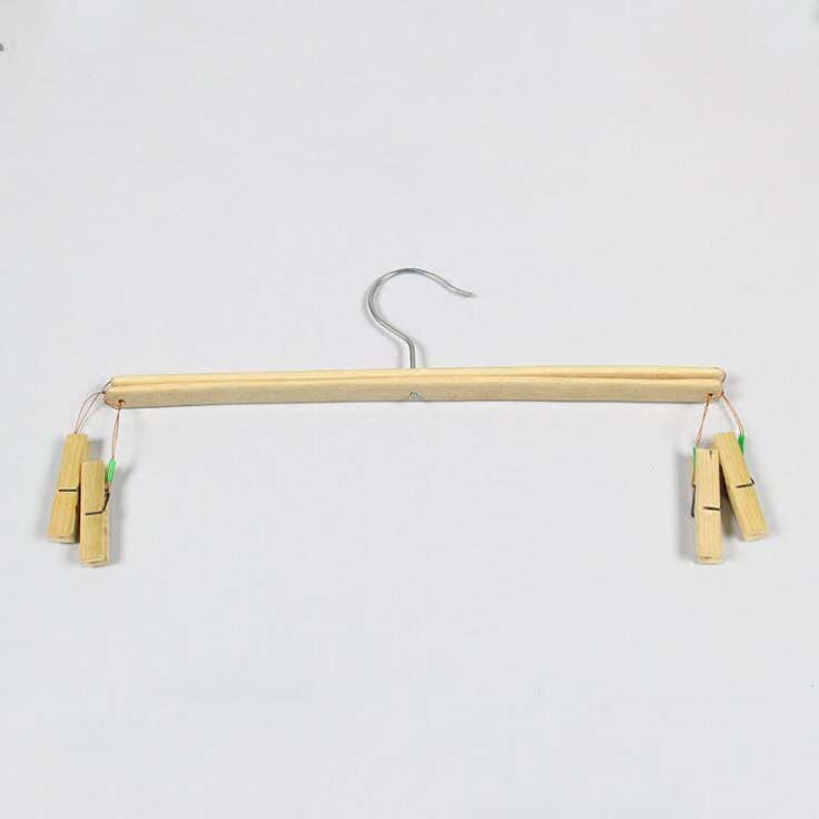 10个装 竹裤架4夹竹衣架裤夹晾衣架多功能折叠十字架裤架袜子批发