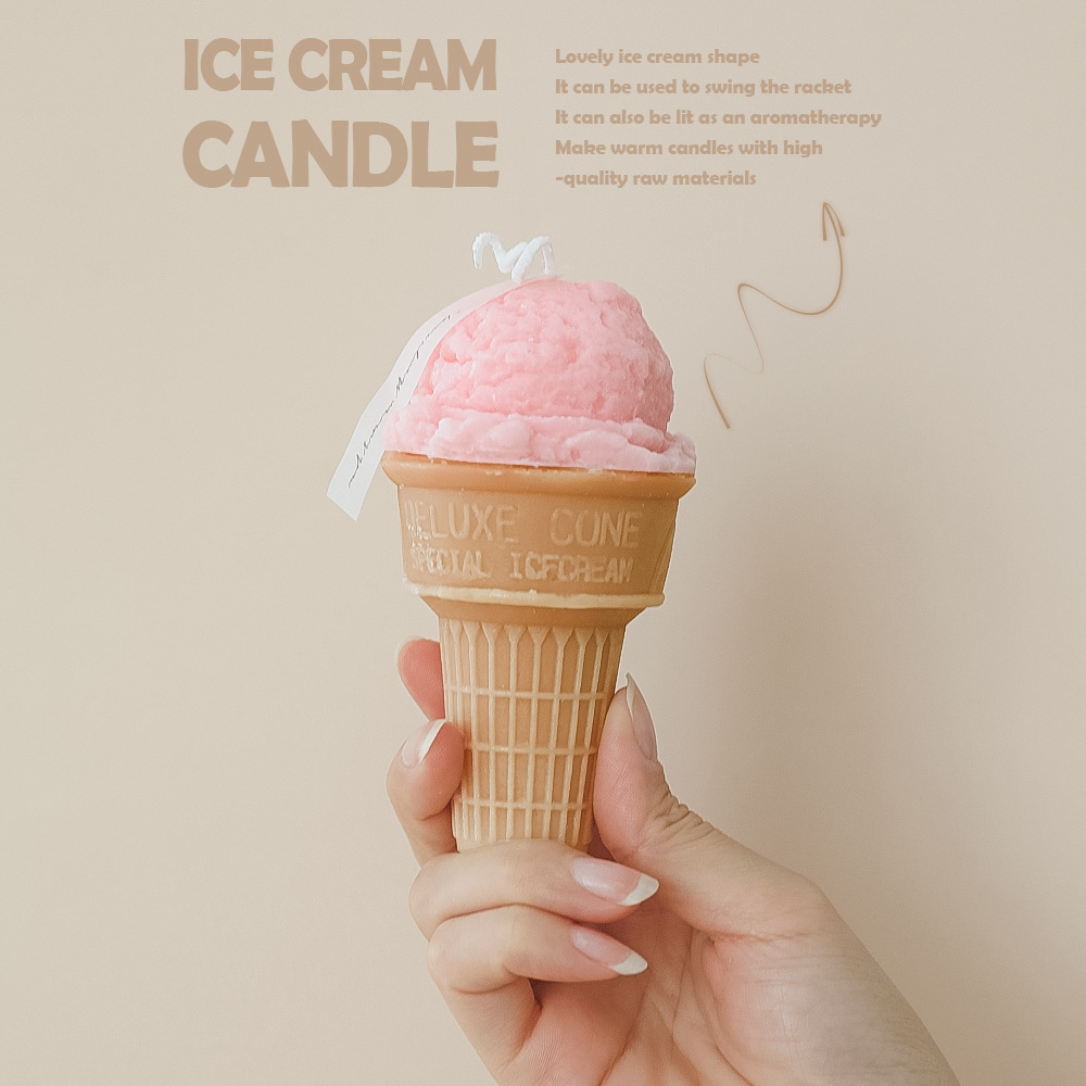 Ice Cream Cone Aromatherapy Candle Hand Gift DIY Fragrance Gift Simulation Handmade Candle Ornaments Decoration