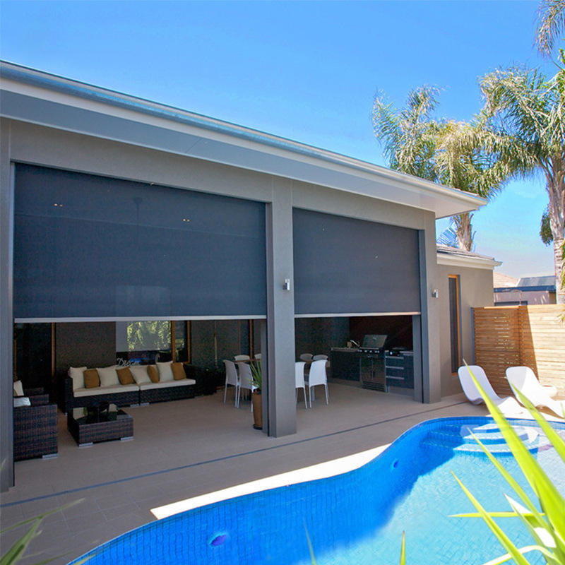 电动防风卷帘户外阳台防风卷帘隔热室外阳光房遮阳帘酒店家用卷帘