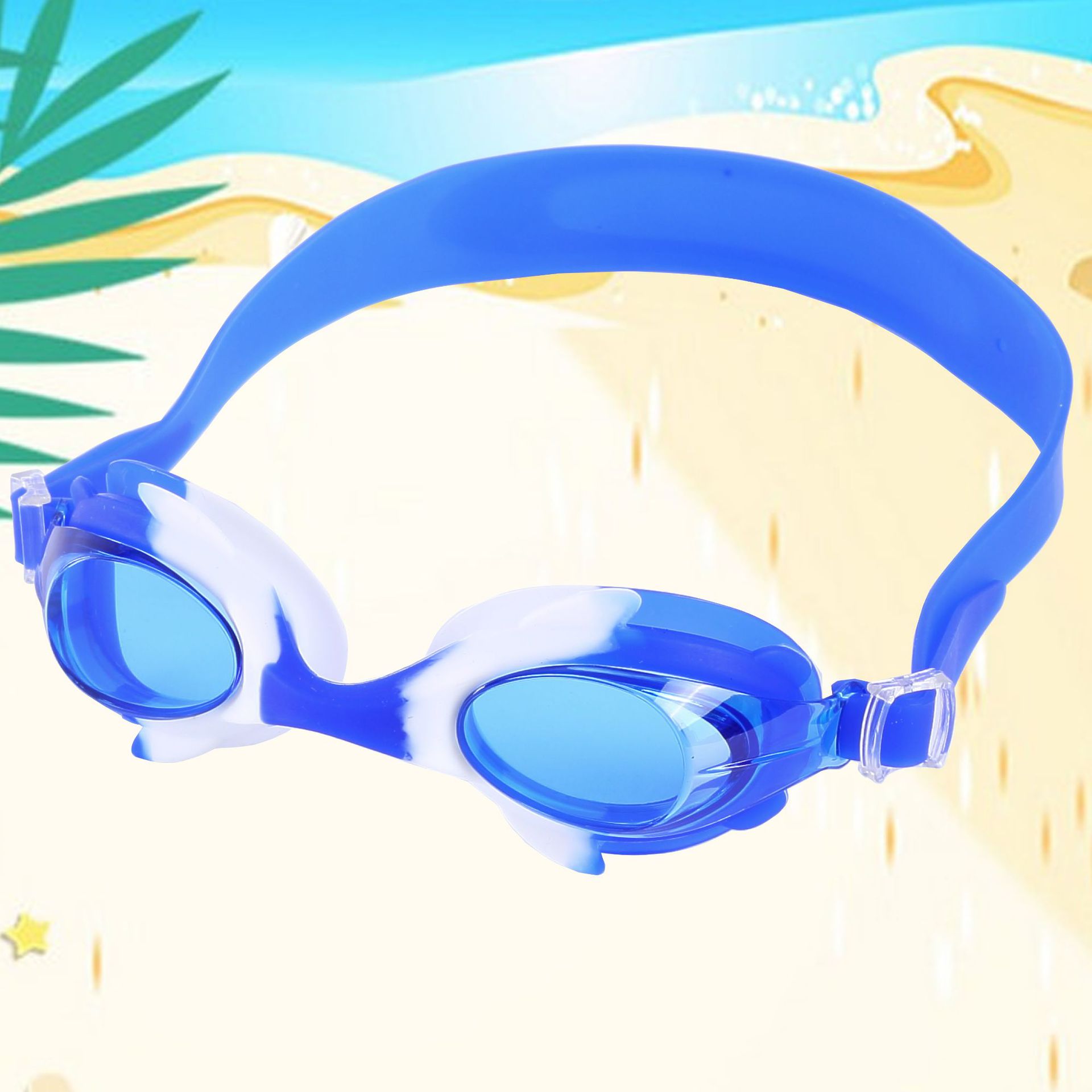 工厂直供 新款盒装卡通儿童游泳眼镜 高清透明 硅胶 防雾泳镜儿童