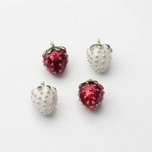 韩版小清新合金滴油立体水果草莓可爱小吊坠 diy手工饰品耳环配件