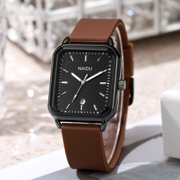 新品百搭时尚方形中性韩版男女通用士手表女款小众生活防水石英表