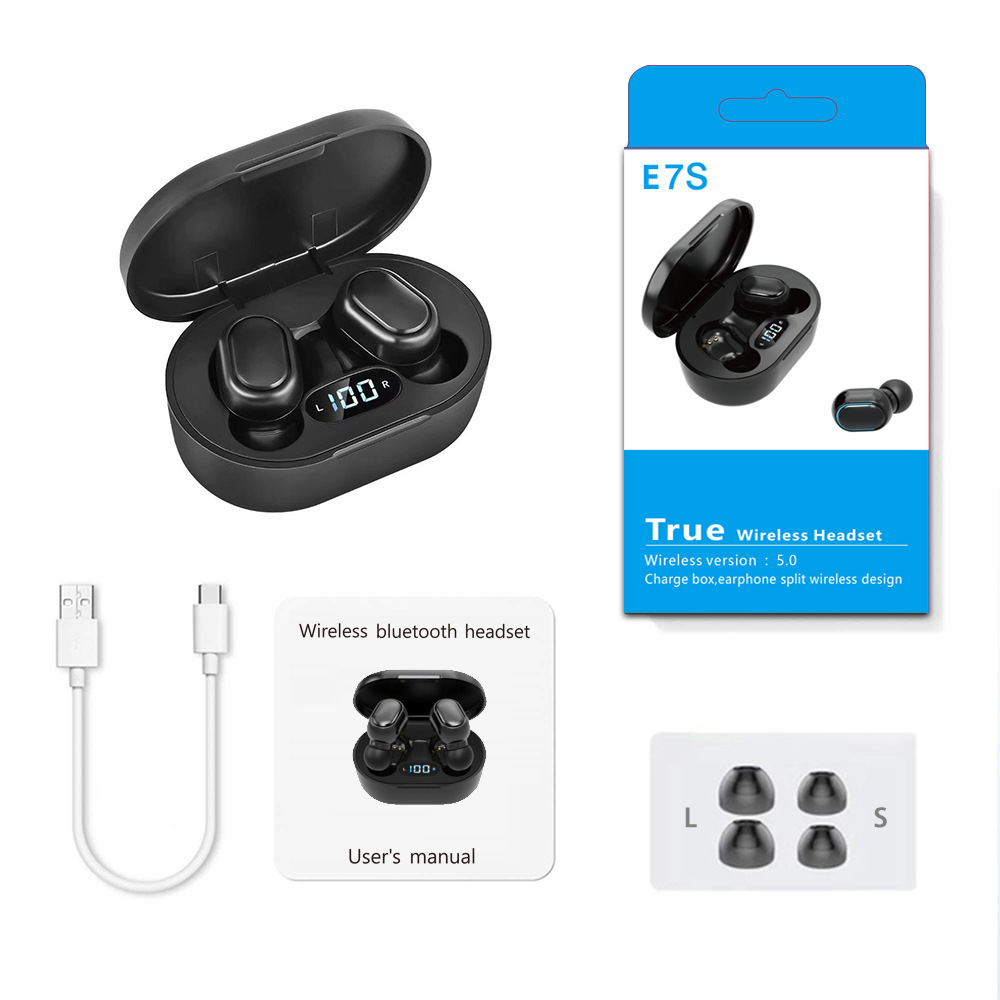 E7s Bluetooth Headset Mini Tws Real Wireless 5.0 Bluetooth in-Ear Macaron A7s Earplugs Factory Direct Supply