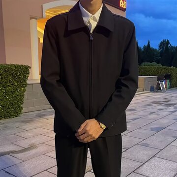 厅局风男装商务领导干部行政夹克 男士外套春秋季高级感双层夹克