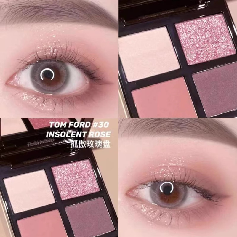 [Official Authentic Products] Tf Four Color Eyeshadow Palette Ins Shimmering Powder Shimmer Waterproof 20 Peach Plate 04 Earth Tone Eyeshadow