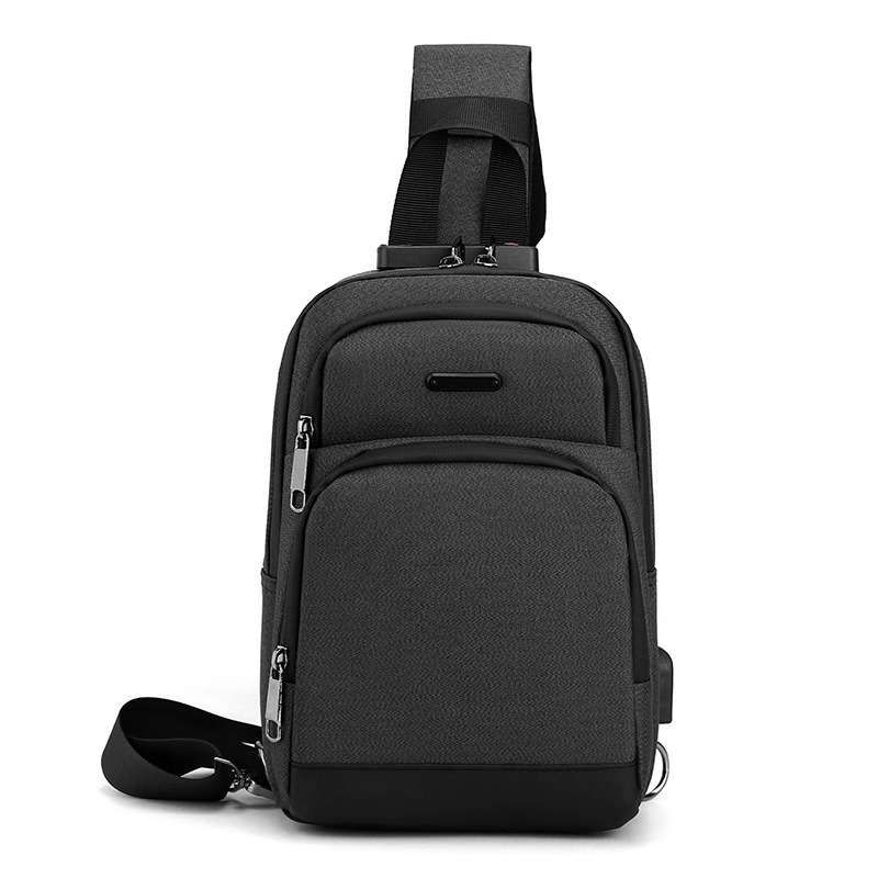 Men's Belt Password Lock Chest Bag Casual Large Capacity Shoulder Bag Waterproof Multifunctional USB Charging Crossbody Bag