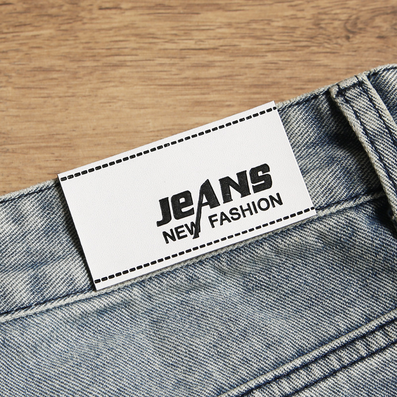 牛仔裤皮牌现货通用白色皮标jeans服装鞋子帽子裤子皮革商标腰标