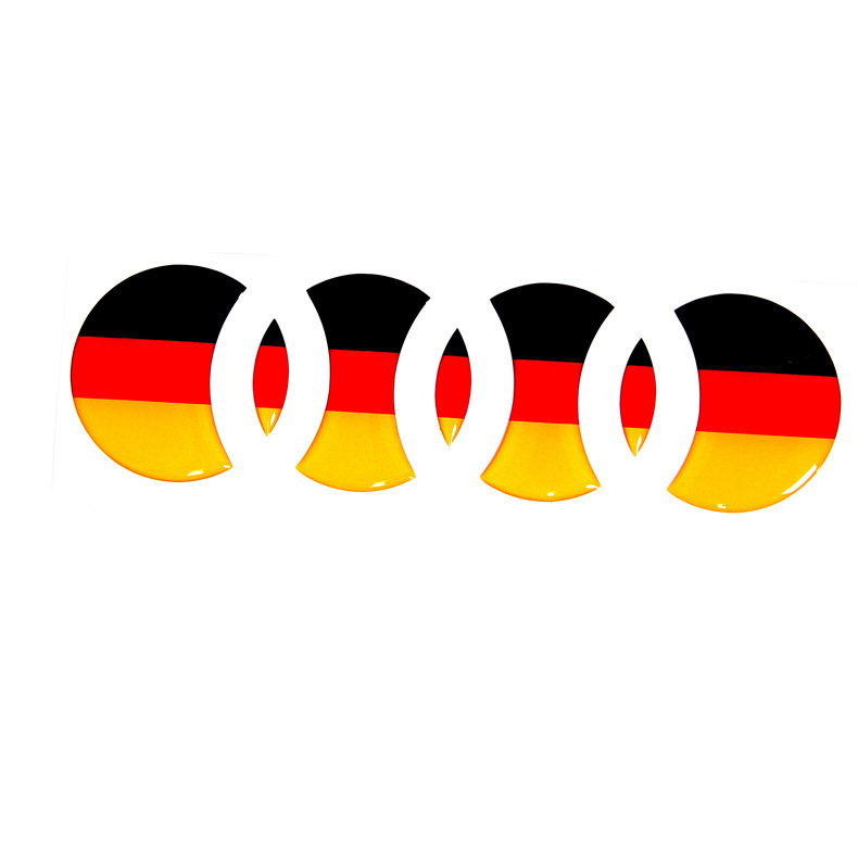 适用于17-19款奥迪a3/a4l/a5立体尾标贴德国三色旗滴胶贴纸改装贴